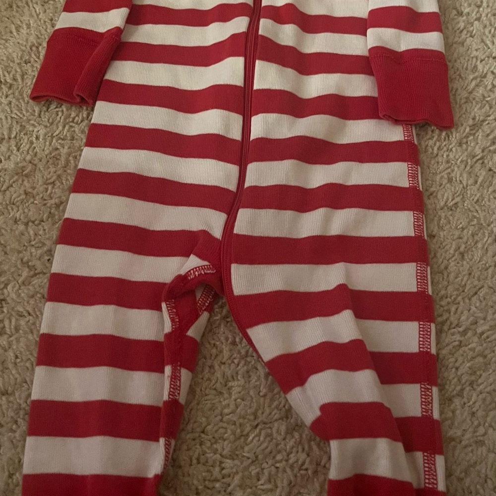 Hanna Andersson Red and White Striped Footless Sleeper